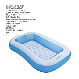Intex Miniature Vinyl Inflatable Rectangular Swimming Pool image 2