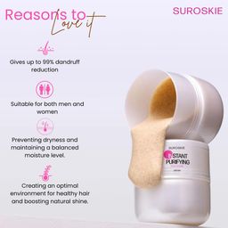 SUROSKIE Instant Purifying Scalp Scrub 200gm | With AHA+BHA & Coconut Oil | Get Up To 99% Dandruff Reduction | For Deep cleanse, Soothe & Exfloiate Scalp | Hair Management | Scalp For Men & Women image 4