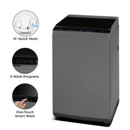 Midea 7 Kg Fully Automatic Top Load Washing Machine (MA100W70/G-IN, Grey) – Smart Wash Technology, Energy Efficient, Soft Close Lid image 5
