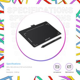 Wacom Intuos Bluetooth CTL-4100WL/K0-CX Digital Graphics Pen Tablet for Drawing (Black) Small (7.8-inch x 6.3-inch)|Battery Free Pen with 4096 Pressure | Compatible with Windows, Mac & Android image 2