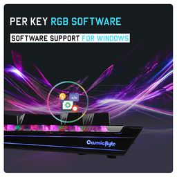 Cosmic Byte CB-GK-29 Black Eye PRO Wired Per Key RGB Mechanical Keyboard, Upgraded with Swappable Switches, Software and Outemu Blue Switches (Black) image 5