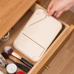 leeonz Table Desk Vanity Makeup Mirror, Portable Folding Mirror with Stand 90°Adjustable Rotation Travel Make Up Mirror for Shower Shaving (Blue) image 4