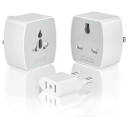 skydue Universal Travel Plug Adapter - Compact 110-250V 6A Adapter with Safety Plug Plate for UK, EU, US, and Worldwide Use - Lightweight, and Child-Safe Design (G2) image 1
