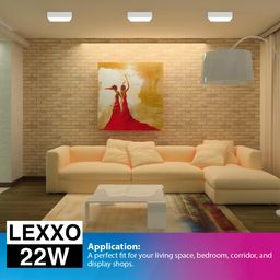 Sturlite Lexxo 22W Square LED Surface Light| 6500K Cool White Color Temperature| 1980 Lumens with CRI Tech for Accurate Color Representation - (Pack of 2) image 5