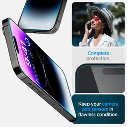 Spigen Ez Fit Tempered Glass Screen Protector For Iphone 14 Pro Max Smartphone - 2 Pack (Sensor Protection) image 4