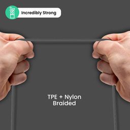 Portronics Konnect L 60W PD Type C to Type C Mobile Charging Cable, 1.2M, Fast Data Sync, Tangle Resistant, TPE+Nylon Braided(Grey) image 4