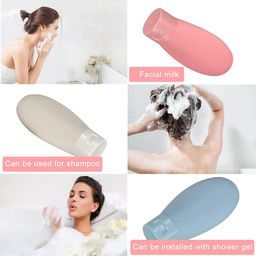 maycreate 3pcs Travel Bottles for Toiletries, MAYCREATE® 60ml Refillable Toiletries Travel Bottle with Lid, Leak Proof Empty Small Squeeze Bottles Kit for Toiletries, Shampoo, Lotion image 4