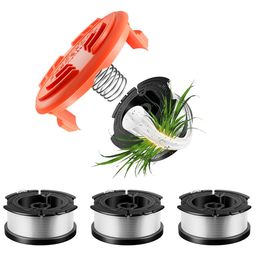 HASTHIP® 4Pcs Grass String Trimmer Wire/Weed Eater String for BLACK+DECKER Replacement, 30Ft Nylon Weed Trimmer Line Spool - BLACK+DECKER Wire/Spool for Grass Cutter Accessories with Spring & Cap image 1