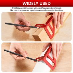 serplex Serplex® Drawing Line Ruler L-Rule Woodworking Ruler 45° /90 ° Drawing Line Ruler Laser-etched Marks Design Precise Aluminum Alloy Measuring Tool Angled Woodworking Ruler image 4