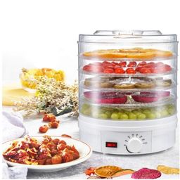AubeAlba Food Dehydrator, Preserver, Jerky Maker, Plastic Electric Transparent 5 Tier Countertop Dry Food and Fruits Saver Machine with Adjustable Temperature Control For Home (Cylin, 5-Tray) image 1
