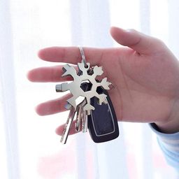 eco shopee shopping simplified Ecoshoppe 18-in-1 Steel Snowflake Multi-Tool Keychain Screwdriver Bottle Opener Tool (6, Silver) image 2