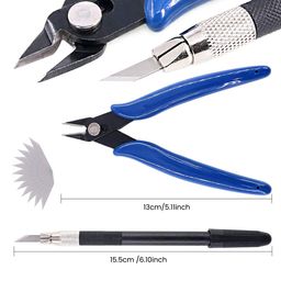 Serplex® Assembly Model Tool Kit Assembling Model Tools Repair Kit with Tool Box Polishing Tools Screwdivers, Utility Gundam Tool Kit for Car Models, Aircraft, Basic Model Building, Set of 15Pcs image 5