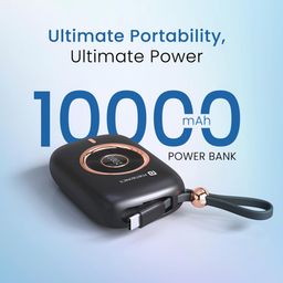 Portronics Power Shutter Pro 35W 10000mAh Super Fast Charging Powerbank with in-Built Type C PD Cable, Type C Input/Output Cable, LED Display, EV Grade Batteries, Support with Android, Apple,Tablet image 2
