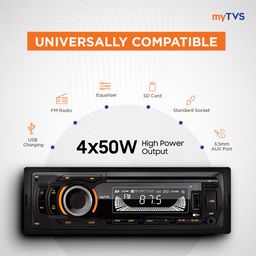 myTVS Universal Single DIN MP3 Media Player for All Cars | Car Music Player with Bluetooth| Car Stereo System (Music & Charging), AUX in, FM, Hands Free Calling & Remote Control | TMP-54 image 3