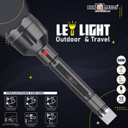 Pick Ur Needs Rechargeable 50W Long Range LED Flashlight Home Emergency Light with Backlight Torch image 3