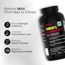 GNC Staminol Max for Men | 60 Veg Tablets | Blend of 8 Superherb | Increases Blood Flow | Maximizes Strength & Stamina | Supports Men's Health image 2