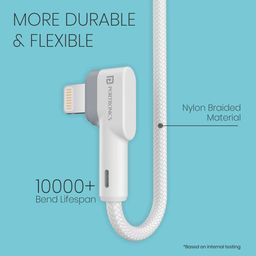 Portronics Konnect L 1.2M POR-1401 Fast Charging 3A 8 Pin USB Cable with Charge & Sync Function (White) image 3
