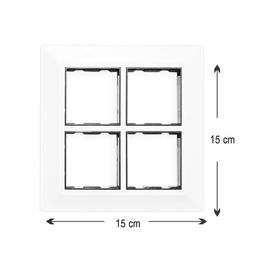 generic Glare Max Square 8 Modular Plate, White with Black Chrome - Pack of 2|8 Module Switch Plates|Cover Plate|8M Polycarbonate Switch Frame image 3