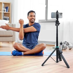 SKYVIK SIGNIPOD 1.75 metre Selfie Stick/Tripod Sturdy Stand with Blutooth Remote for Selfie/Video Recording/Photo/Live Stream/Vlog/YouTube for Smartphone, iPhone, Action Camera, Mics and Lights image 1