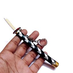 gulli bulli Showpiece item Zinc made Metal KATANA keychain with locking system - Size 15 cm (approx.) - Multicolor image 3