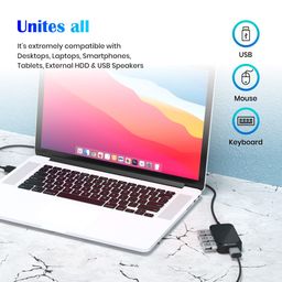 Portronics Mport 4D USB Hub (4-in-1), Multiport USB Dock with Long Cable and up to 480 Mbps High Data Transfer Speed (Black) image 5