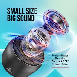 pTron Musicbot Lite 6W Bluetooth Speaker with 8 Hrs Playtime, 2.04" Neo Driver for Pristine Sound, Mini Size Portable Speaker, BTv5.1 Connectivity, TWS Feature & Type C Charging (Black) image 2