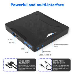 wbacon External DVD Drive, USB 3.0 Type-C Portable CD/DVD+/-RW Drive/DVD Player for Laptop, CD Burner Compatible with Desktop PC Laptop Windows Linux OS Apple Mac image 2