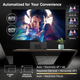 E GATE FireFlix 10X Dual OS Projector (Android+Free FTS) 100% Dust Free | 1000 ISO Lumens & 2100 FC, Native 1080p Projector & 4k Ultra HDR, 2HDMI with ARC, Bluetooth-Wifi6, 2GB+32GB, EGate image 4
