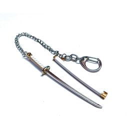 gulli bulli UNSHARPED Metal KATANA Keychain linked with chain and Stand to showcase these Katanas, Size 9 cm (approx.), Multicolor image 5