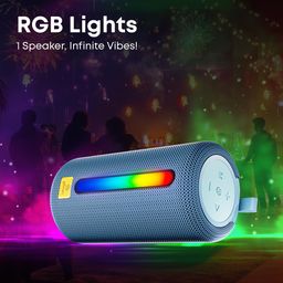 pTron Fusion Buzz 14W Bluetooth Speaker with Pristine Sound, 8hrs Playback, Rhythmic RGB LEDs, Multi-Play Modes BT5.3/TF Card/USB, TWS Feature, Integrated Button Controls, Type-C Charging (Blue) image 4