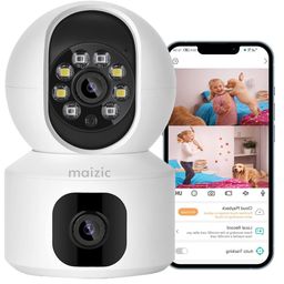 Maizic Smarthome 5+5 MP CCTV Camera 360� Security WiFi Camera, Pan & Tilt, Color Night Vision 20M, Human Detection, Smart Motion Tracking, 2-Way Talk image 1