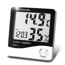 generic Measurement Room Temperature Device Meter Humidity Monitor Incubator with Rest Stand and Accurate Indoor LCD Thermometer Display & wall Mount Clock (white) image 1