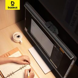Baseus Monitor Lights with Touch Sensor, USB Powered LED, 3 Switchable Modes, Dimmable Computer Light for Home, Black,Aluminium image 2