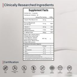 Miduty Organic Blood Builder | Anemia Supplement with Green Amla, Barley Leaves, Beet Root - | Iron Supplement | Hemoglobin Booster | Pack - 60 Capsules image 3