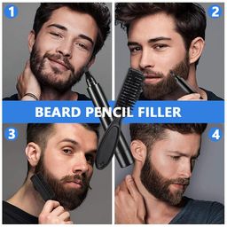 shoparam Beard Pencil Filler For Men Barber Styling Pen with Bristle Beard Brush Waterproof, Sweat Proof Natural Shaping Up for Men Beard, Moustache & Eyebrows(Dark Brown) image 5