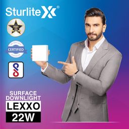 Sturlite Lexxo 22W Square LED Surface Light| 6500K Cool White Color Temperature| 1980 Lumens with CRI Tech for Accurate Color Representation - (Pack of 2) image 2