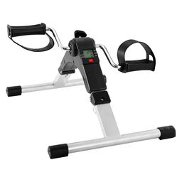 HELLYPO Gym Cycle Pedal Exerciser with Fixing Strap, Adjustable Resistance and Digital Display - Suitable for Light Exercise of Legs, Arms, and Physiotherapy at Home, Black image 1