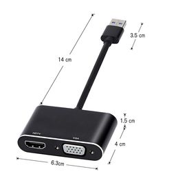 USB to HDMI VGA Adapter, 1080P USB 3.0/2.0 to HDMI VGA Converter, USB Male to HDMI VGA Female Compatible with Windows XP/7/8/8.1/10/11,Mak Android Devices image 2