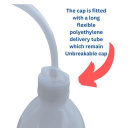 aanij AANIJ® Wash Bottle 250ml Euro design with Polypropylene flexible delivery tube, screw and tube cap for Controlled Flow Ideal for Science Labs, Cleaning, and Industrial Use Pack of (1) image 3