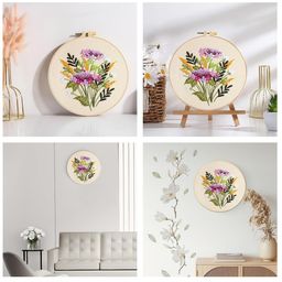hasthip HASTHIP® Cross Stitch Embroidery Kit for Beginners with Pattern and Instructions, DIY Fabric Embroidery Starter Kit Cross Stitch Kit with Color Yarns, Needles, 20cm Dia Embroidery Hoop, Instruction image 5