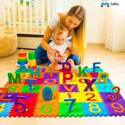 FunBlast 36 Pieces Mini Puzzle Foam Mat for Kids, Interlocking Learning Alphabet and Number Mat for Kids - Multi-Color image 2