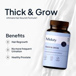 Miduty Thick & Grow Biotin Hair Supplement | With DHT Blockers, Amino Acids, Vitamins & Minerals | Supports Hair Growth, Volume & Reduced Hair Fall | For Men & Women | 60 Veg Capsules image 4