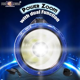Pick Ur Needs Long Range Torch with Side 2 Tube Rechargeable Bright Led Torch Light Search Light (50 Watt + 2 Tube) (Color as per Availability) image 3
