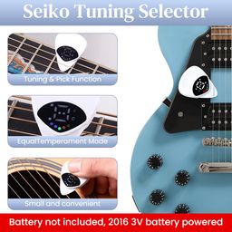 HASTHIP® Chromatic Tuner Guitar Pick 2 in 1 Digital Tuner with Light Indicator Universal Tuner for String Instrument for Acoustic Guitar, Electric Guitar, No Battery Included image 4