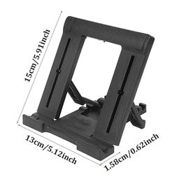 LIRAMARK Portable Tabletop Tablet Stand Mobile Holder, Desktop Stand, Cradle, Dock for iPad, Smartphone, Kindle, E-Reader, Fully Foldable, Adjustable Angle, Black image 4