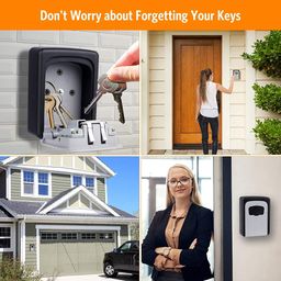 KANDPAND Key Lock Box Wall Mounted, 4 Digit Combination Lock Box for House Key Weatherproof Safe Security Key Storage Lock Box for Outside Realtors Garage Spare Keys image 2