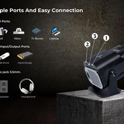 bitechkart Bit470 Mini Projector: 4K Support with 30FPS, 1080P Full Hd, 6000 Lumens, WiFi 6, Bt 5.0, Android 11 with Play Store, 3W Speaker, YouTube, Primevideo, Hotstar, Netflix, 180° Rotation-Black image 4