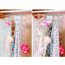 Kuber Industries Single Piece 28 Rings Folding Rope Hanger for Scarf, Belts, Shawls, Ties and More (Random Color) - KI19590 image 2