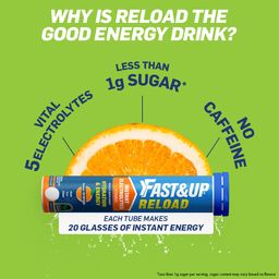 Fast&Up Reload (20 Liters) - (Berry, Aam Panna, Orange, Lime & Lemon)- Low Sugar energy drink for Instant Hydration - Effervescent Tablets with all 5 Essential Electrolytes + Added Vitamins. image 4