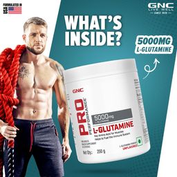 GNC Pro Performance L-Glutamine 5000 mg | 250 gm | 50 Servings | Key Amino Acid For Faster Recovery | Boosts Immunity | Supports Intestinal Function | Lactose Free | Zero Gluten | Unflavoured image 3